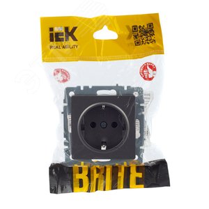 BRITE Розетка с заземлением без защитных шторок 16А РС11-1-0-БрС сталь - фото 7