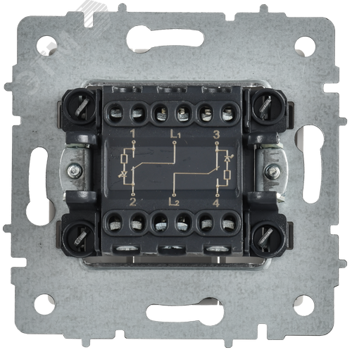 BRITE Выключатель 2-клавишный с индикацией для отелей 10А ВС10-2-9-БрАБ арктический белый IEK - фото 2