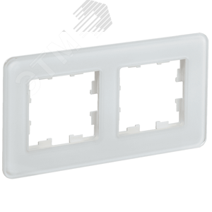 BRITE Рамка 2 поста РУ-2-2-Бр стекло белый RE IEK - фото 1