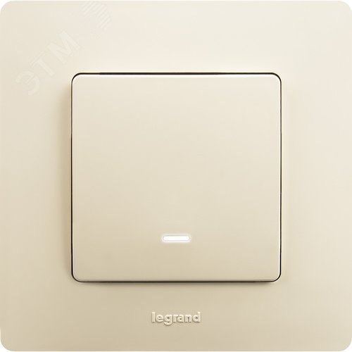 Выключатель 1-клавишный с подсветкой/индикацией 10А безвинтовое крепление слоновая кость ETIKA - фото 3