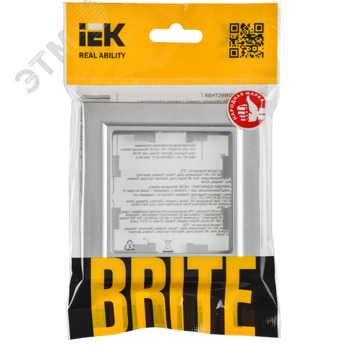 BRITE Рамка 1 пост РУ-1-БрА алюминий - фото 5