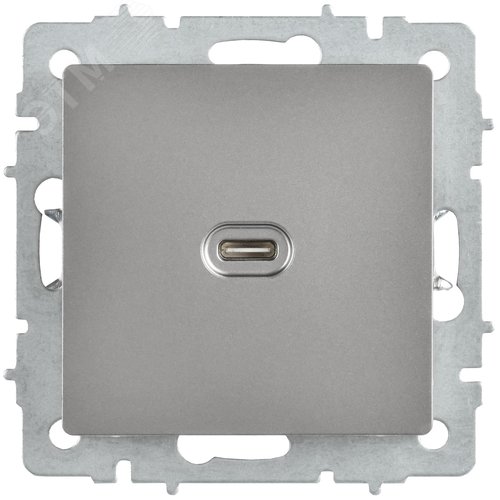 BRITE Розетка USB C 65Вт высокоскоростная зарядка РЮ12-1-БрС сталь IEK - фото 4