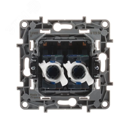 Розетка компьютерная двойная RJ45 категория 6 UTP белый ETIKA - фото 2