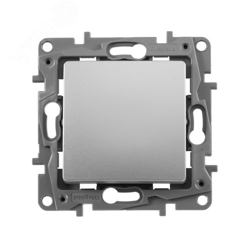 Выключатель 1-клавишный проходной 10А безвинтовое крепление алюминий ETIKA - фото 2