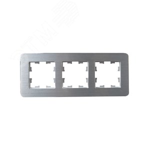 BRITE Рамка 3 поста РУ-3-1-Бр металл алюминий RE AL IEK - фото 2