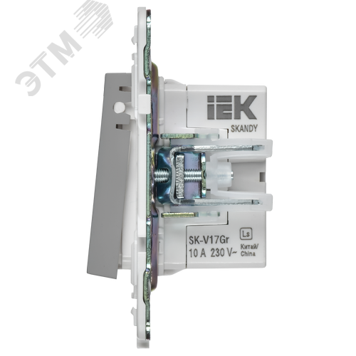 SKANDY Кнопка звонка с индикацией для отелей 10А SK-V17Gr серый IEK - фото 3