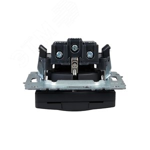 BRITE Розетка с заземлением с защитными шторками и крышкой 16А IP20 РСбш10-3-БрГ графит - фото 5