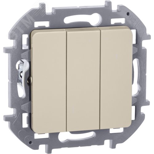 Изображение товара Выключатель 3-клавишный 10АХ слоновая кость INSPIRIA (шт)