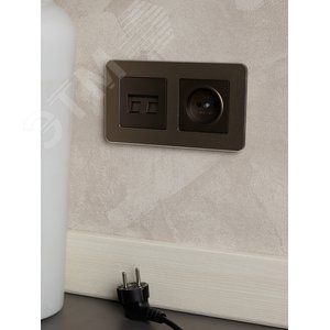 BRITE Розетка 1 пост без заземления с защитными шторками 10А РСш10-2-БрТБ темная бронза IEK - фото 7