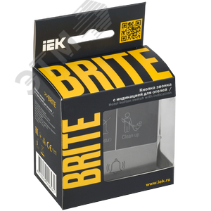 BRITE Кнопка звонка с индикацией для отелей 10А ВС10-1-9-БрС сталь IEK - фото 2