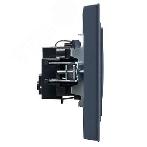 BRITE Розетка 1 пост с заземлением с защитными шторками 16А в сборе РСР14-1-0-БрМ маренго IEK - фото 3