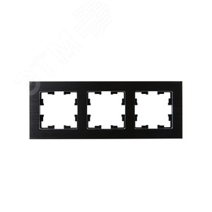 BRITE Рамка 3 поста РУ-3-1-БрЧ металл черный - фото 2