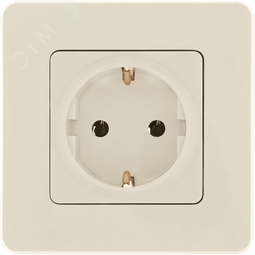 Розетка 1-местная с заземлением без защитных шторок 16А слоновая кость INSPIRIA - фото 3