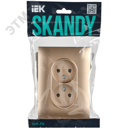 SKANDY Розетка 2-местная без заземления без защитных шторок 10А в сборе SK-R10Sa песочный IEK - фото 6