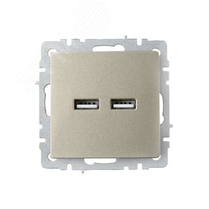 BRITE Розетка USB A+A 5В 3,1А РЮ10-1-БрШ шампань - фото 2