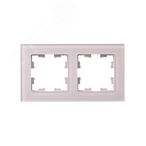 BRITE Рамка 2 поста РУ-2-2-Бр стекло розовый матовый IEK - фото 2