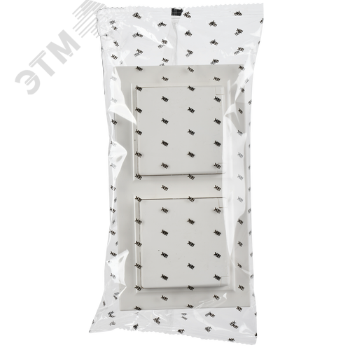 BRITE Комплект 1-местная с заземлением с защитными шторками и крышкой 16А IP44 2 штуки в сборе с двойной рамкой РСбш10-3-44-БрБ белый - фото 2