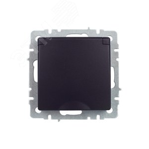 BRITE Розетка с заземлением с защитными шторками и крышкой 16А IP44 РСбш10-3-44-БрЧ черный - фото 5