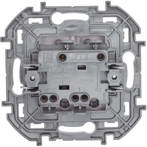 Выключатель 2-клавишный 10АХ безвинтовое крепление белый INSPIRIA - фото 3