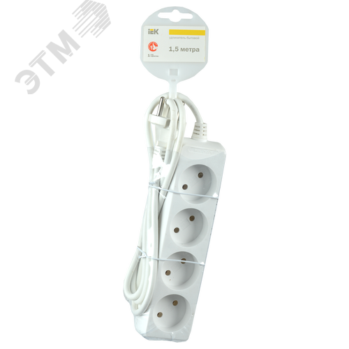 Удлинитель У4 4 места 2Р/1.5 метра 2х0.75мм2 10А/250В - фото 2