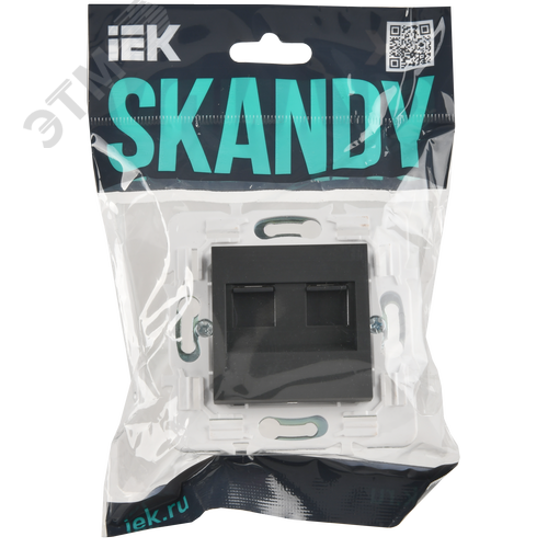 SKANDY Розетка компьютерная двойная RJ45 кат.6 SK-K04G графит IEK - фото 2
