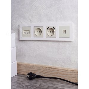 BRITE Рамка 4 поста РУ-4-Бр белый рифленый IEK - фото 5