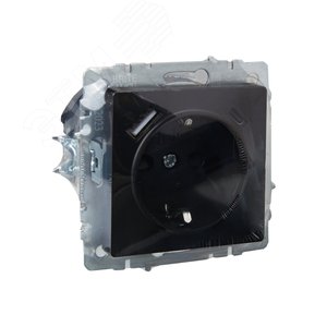 BRITE Розетка с заземлением с защитными шторками 16А с USB A+C 18Вт РЮш11-1-БрЧ черный - фото 6