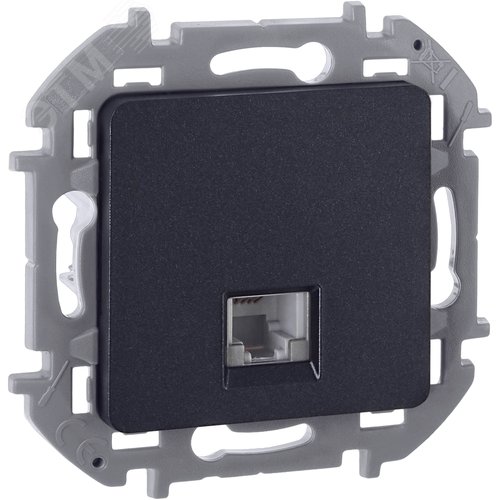 Розетка телефонная RJ11 антрацит INSPIRIA - фото 1