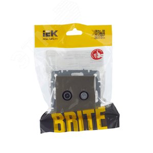 BRITE Розетка двойная TV+SAT РТВ/РСп12-БрШ шампань - фото 7