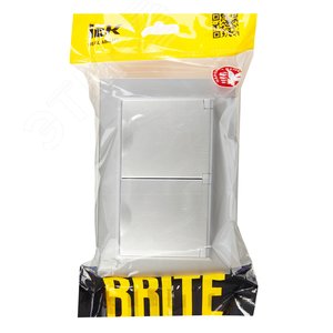 BRITE Розетка двойная с заземлением с защитными шторками и крышкой 16А в сборе IP44 РСбш12-3-44-БрА алюминий - фото 7