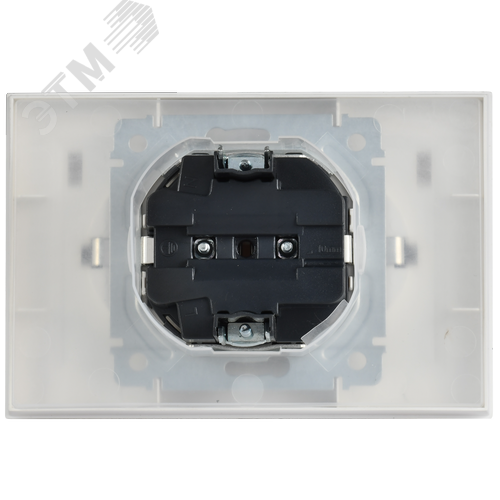 BRITE Розетка 2-местная с заземлением с защитными шторками и крышкой 16А в сборе IP44 РСбш12-3-44-БрАБ арктический белый IEK - фото 3