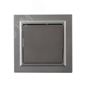 BRITE Выключатель одноклавишный 10А в сборе ВСР10-1-0-БрС сталь IEK - фото 2