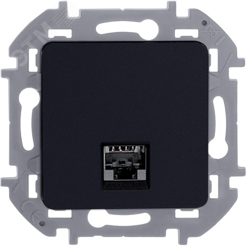 Розетка компьютерная RJ45 категория 5Е UTP антрацит INSPIRIA - фото 2