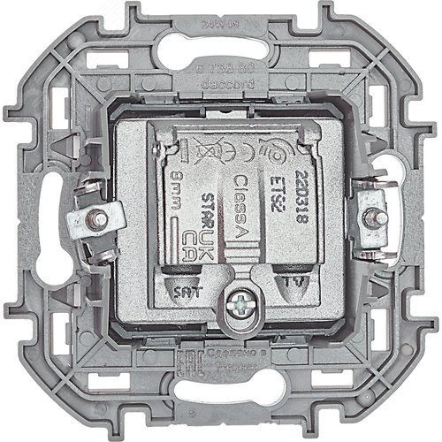 Розетка двойная TV+SAT тип звезда двухкабельная белый INSPIRIA - фото 3