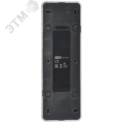 GLORY Розетка 4-местная для открытой установки с заземлением без защитных шторок 16А РС24-3-ХСм сталь матовый IEK - фото 3