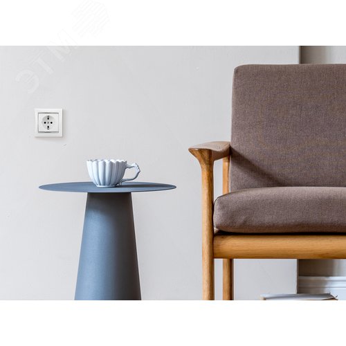 Розетка 1-местная с заземлением без защитных шторок 16А белый VALENA - фото 3