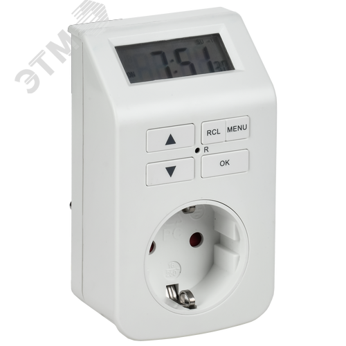 Изображение товара РТЭ-5 Розетка-таймер электронный 1мин 7дн 112on/off 16А IP20 белая IEK (шт)