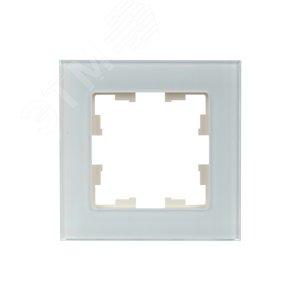 BRITE Рамка 1 пост РУ-1-2-БрБ стекло белый - фото 2