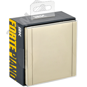 FORTE&PIANO Розетка 1-местная с заземлением с защитными шторками и крышкой безвинтовое крепление 16А IP44 FP419 ваниль IEK - фото 2