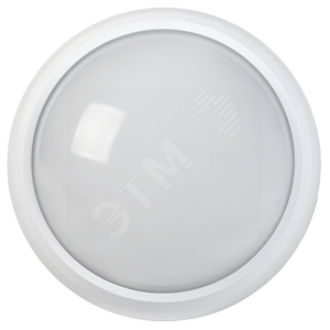 Светильник светодиодный ДБП-8w 4500K 640Лм IP54 круглый пластиковый белый