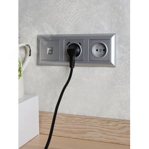 BRITE Розетка с заземлением с защитными шторками 16А с USB A+C 18Вт РЮш11-1-БрА алюминий - фото 7