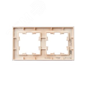 BRITE Рамка 2 поста РУ-2-2-БрП стекло персиковый матовый IEK - фото 3