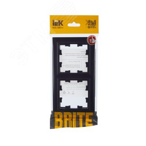 BRITE Рамка 2 поста РУ-2-БрЧ черный - фото 5