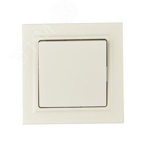 BRITE Выключатель одноклавишный 10А в сборе ВСР10-1-0-БрКр бежевый IEK - фото 2