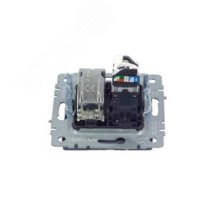 BRITE Розетка двойная TV+RJ45 кат.5E РТВ/РК12-БрМ маренго - фото 5