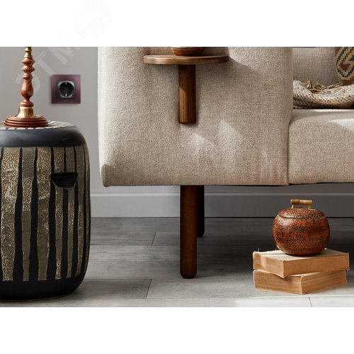 Розетка 1-местная с заземлением с защитными шторками 16А антрацит ETIKA - фото 2