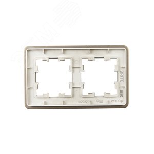 BRITE Рамка 2 поста РУ-2-1-Бр металл латунь RE IEK - фото 3