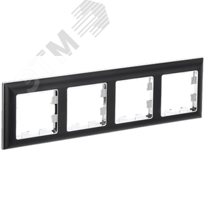 BRITE Рамка 4 поста РУ-4-Бр хром/черный IEK - фото 1