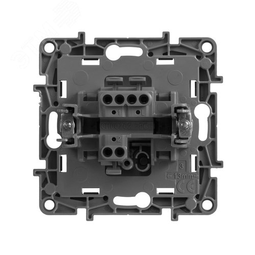 Выключатель 1-клавишный проходной 10А безвинтовое крепление алюминий ETIKA - фото 3