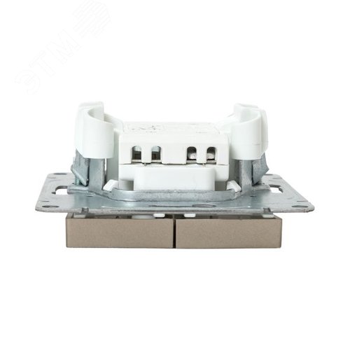 Механизм выключателя. двухклавишный. с подсветкой. шампань Эпика EKF - фото 7